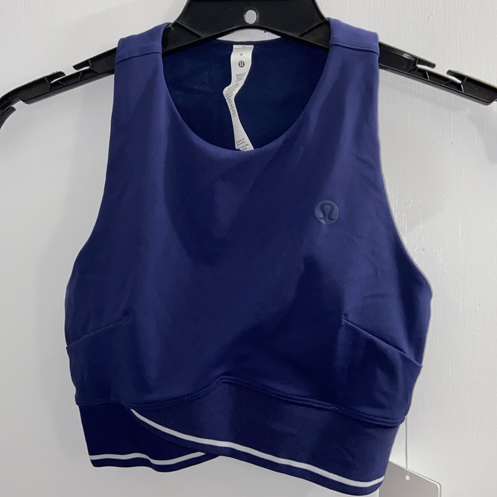 NWT LULULEMON Navy V Waist Cropped Tennis Tank Size 2